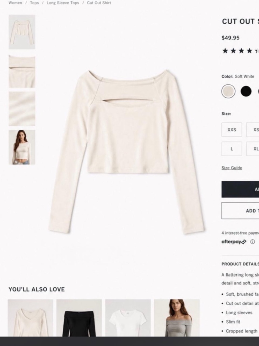 Abercrombie & Fitch Cream Soft Collection Top